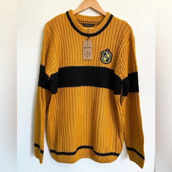 Harry Potter collection Warner bros Hufflepuff Qudditch crewneck sweater - Picture 1 of 7